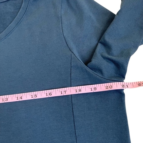 J. Jill‎ Pure Jill Womens Scoop Neck A-Line Dress Pima Cotton Ocean Blue Sz L - Picture 13 of 16